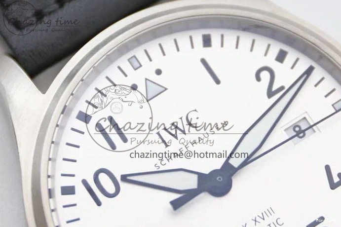 MIROTIME 0503 UrbanStyle Mark XVIII IW327012 SS M+F 1:1 Best Edition White Dial on Black Leather Strap A 7054